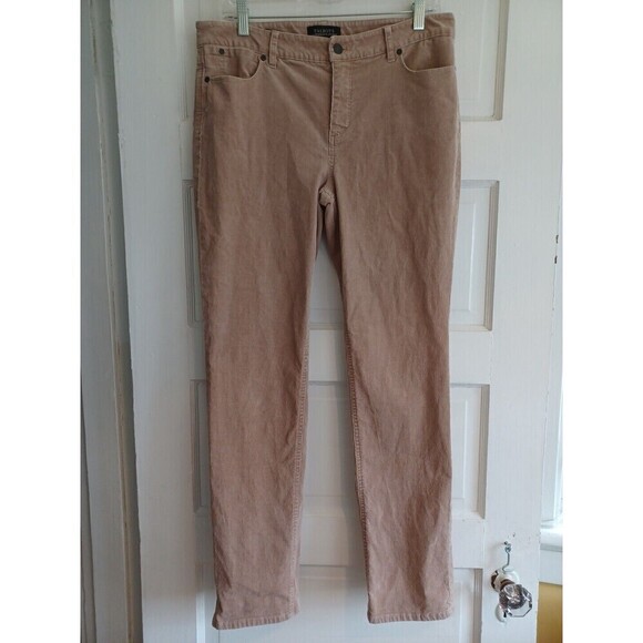 Talbots tan corduroy pants 10 straight leg stretch 5 pocket style classic preppy - Picture 1 of 9